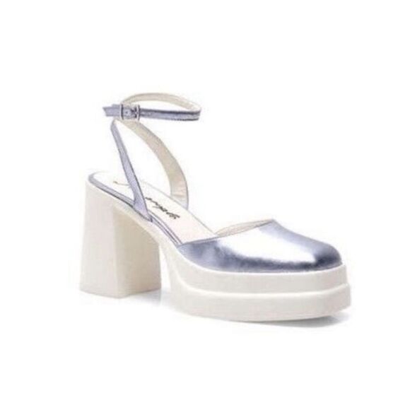 Free People Double Stack Platform Mary Janes PURPLE 37.5 - Picture 1 of 6